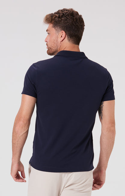Camisa Polo Regular Fit Algodão Pima - Azul Marinho