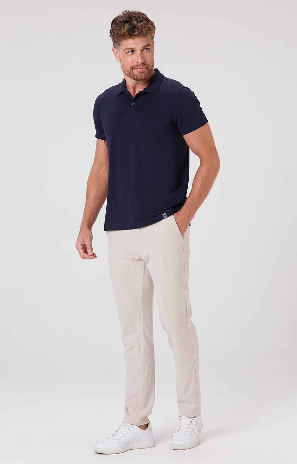 Camisa Polo Regular Fit Algodão Pima - Azul Marinho