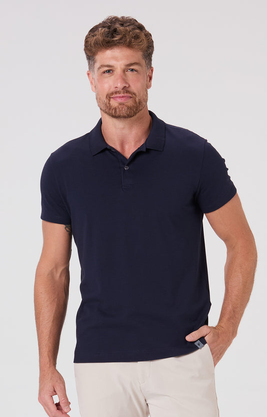 Camisa Polo Regular Fit Algodão Pima - Azul Marinho