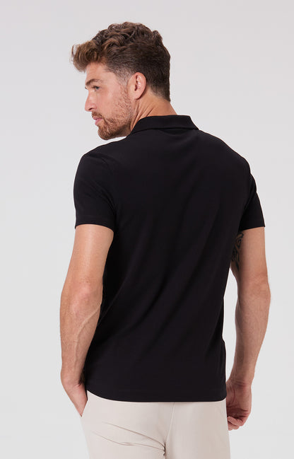 Camisa Polo Regular Fit Algodão Pima - Preta