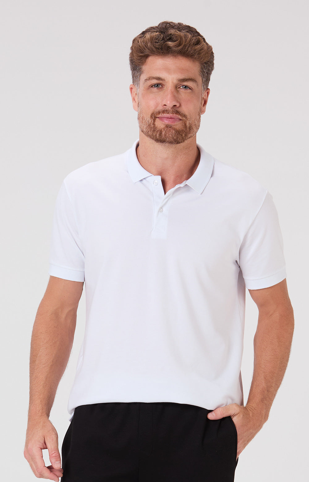 Camisa Polo Piquet Algodão Pima - Branca