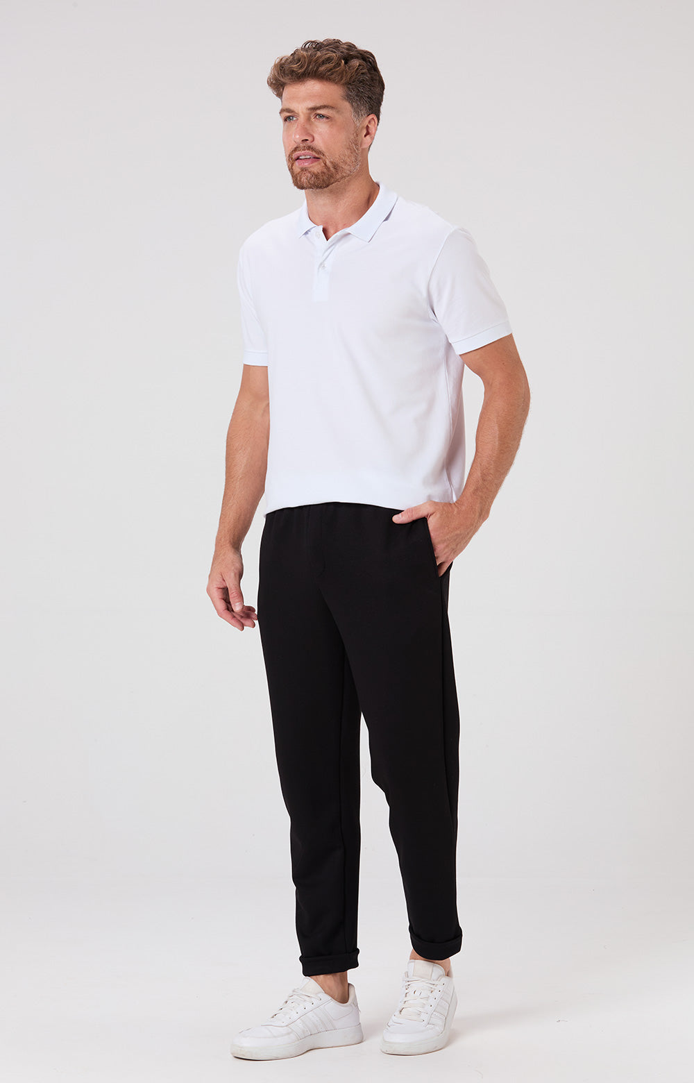 Camisa Polo Piquet Algodão Pima - Branca