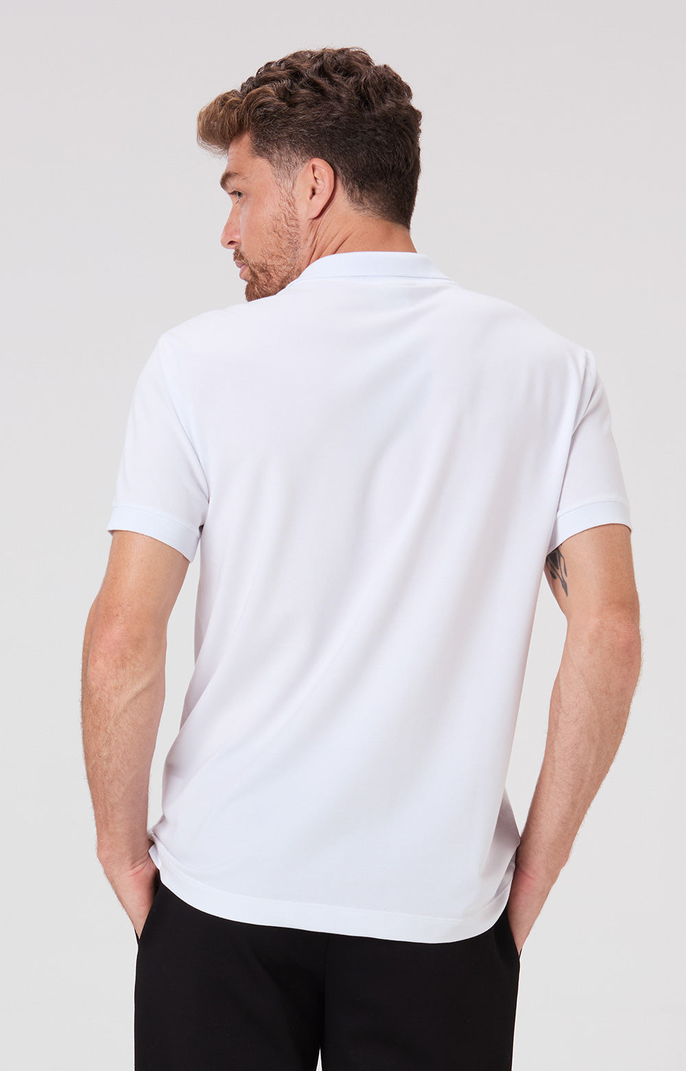 Camisa Polo Piquet Algodão Pima - Branca
