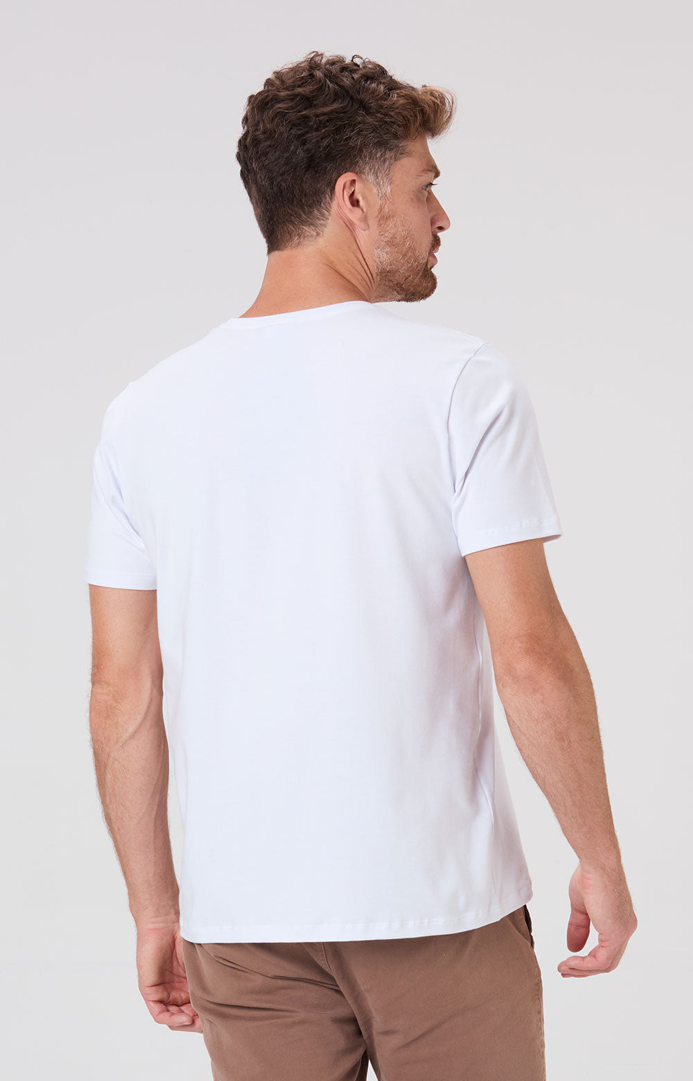 Camiseta Slim Cotton Light Elastano - Branca