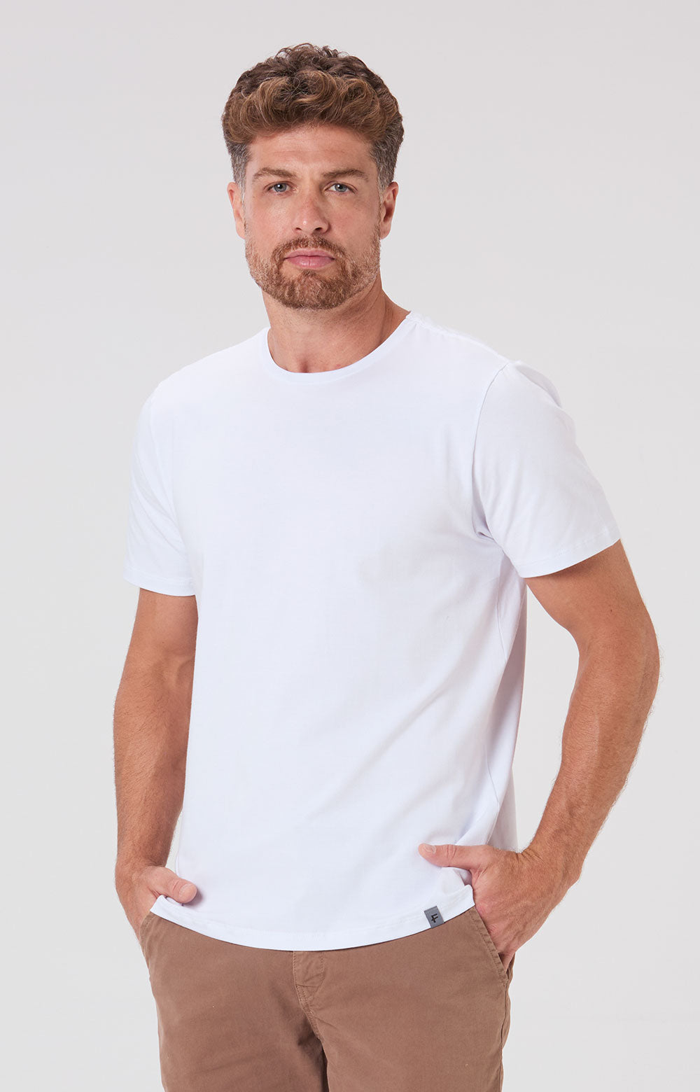 Camiseta Slim Cotton Light Elastano - Branca