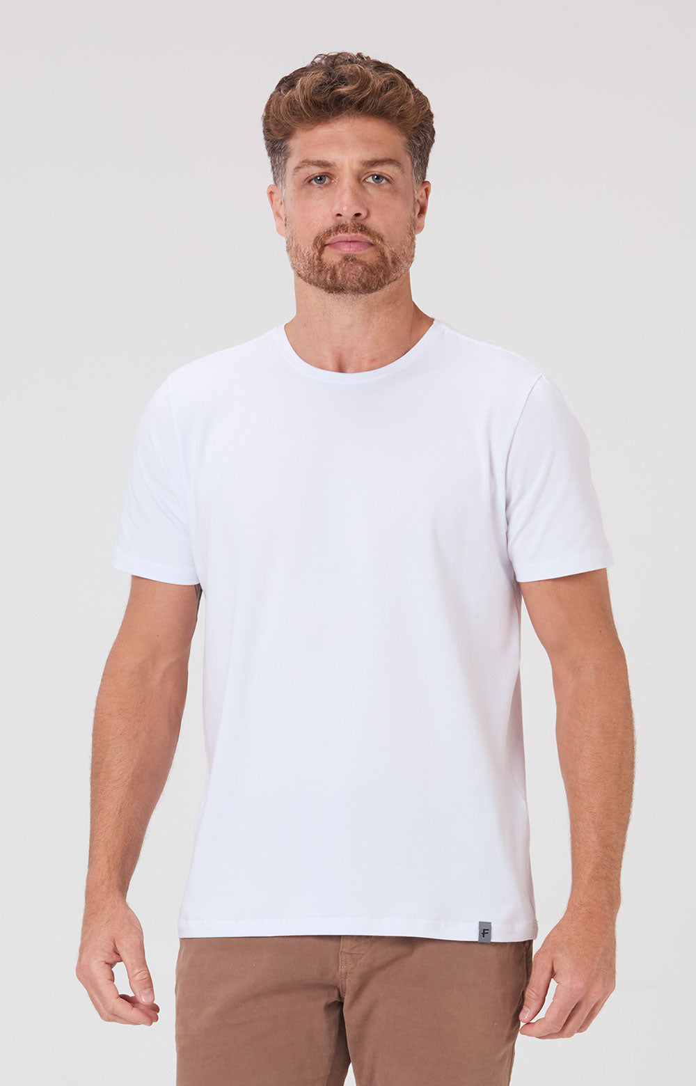 Camiseta Slim Cotton Light Elastano - Branca