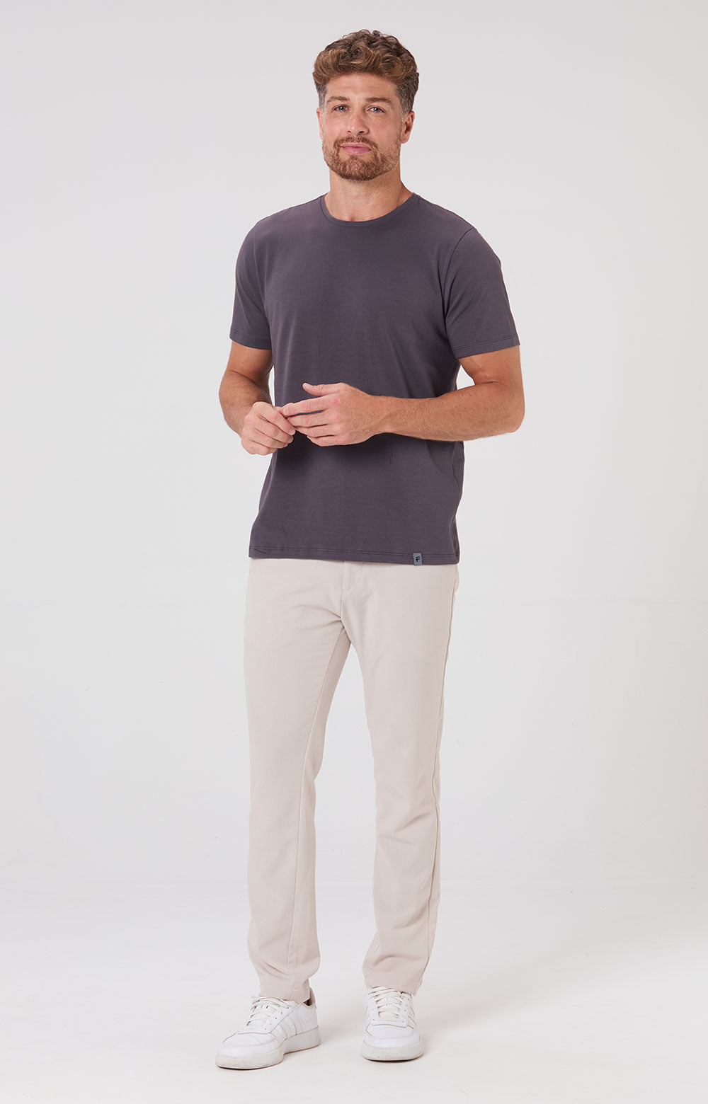 Camiseta Slim Cotton Light Elastano - Chumbo