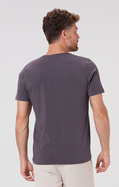 Camiseta Slim Cotton Light Elastano - Chumbo