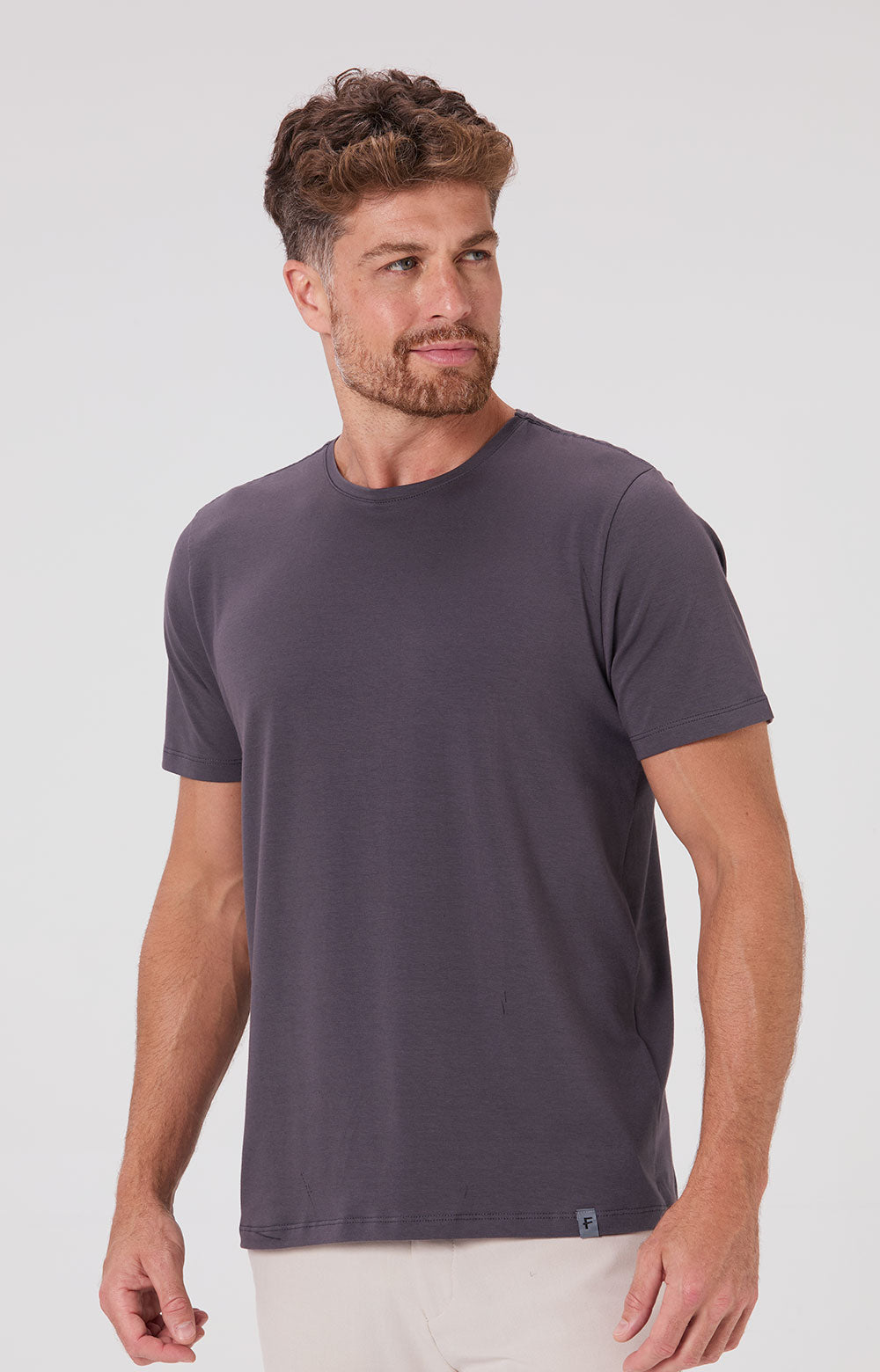 Camiseta Slim Cotton Light Elastano - Chumbo