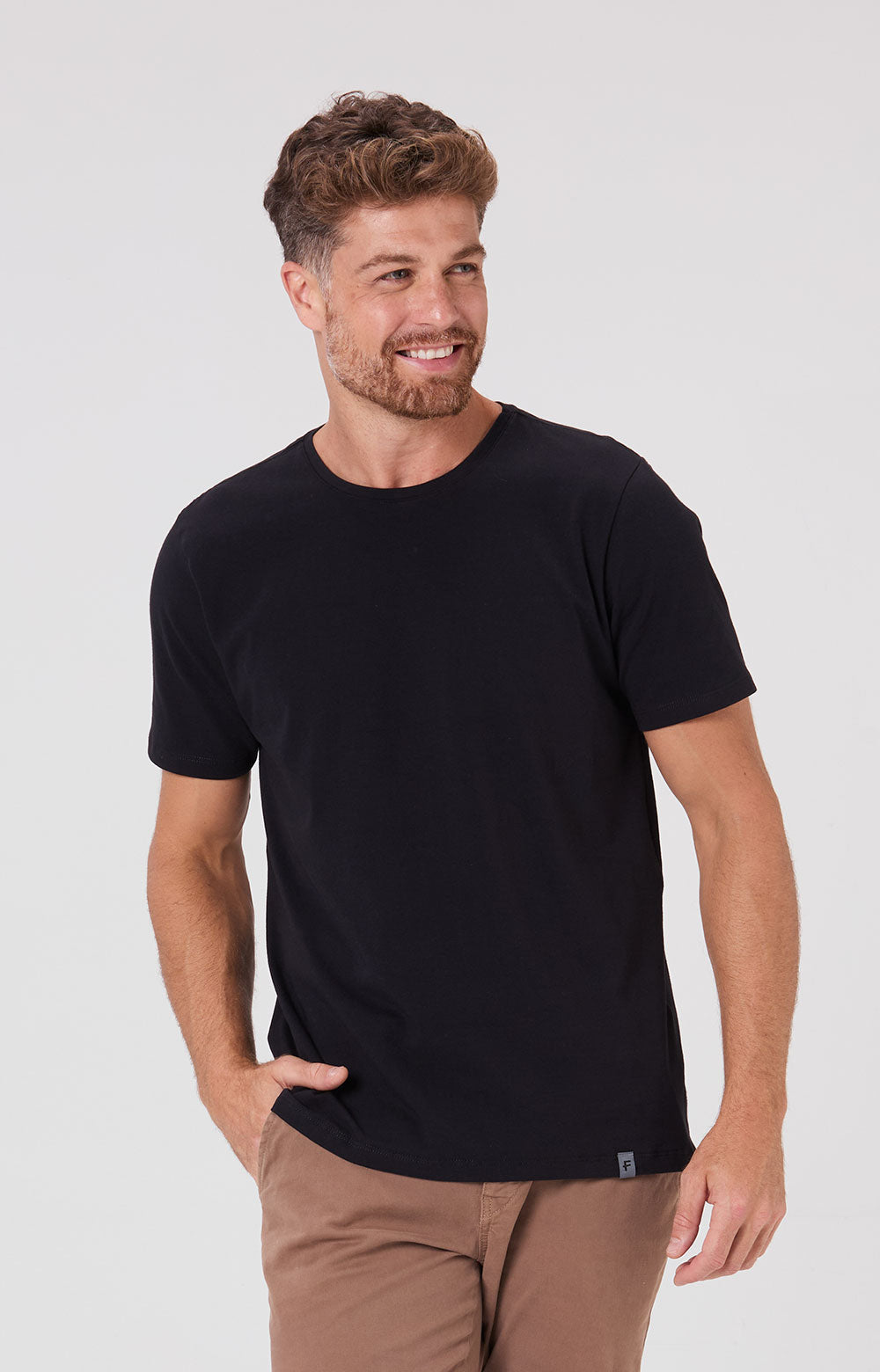 Camiseta Slim Cotton Light Elastano - Preta