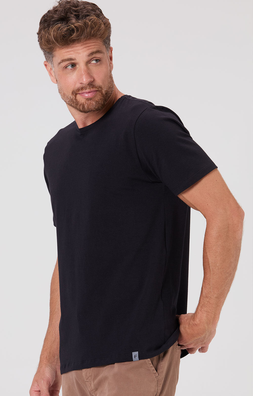 Camiseta Slim Cotton Light Elastano - Preta