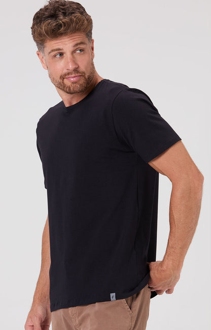 Camiseta Slim Cotton Light Elastano - Preta