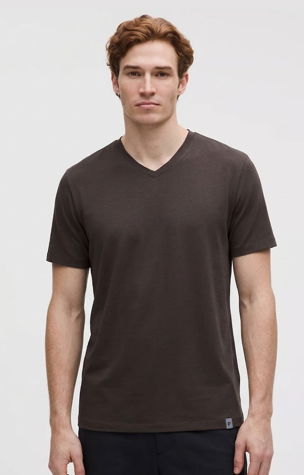 Camiseta Gola V Algodão - Marrom