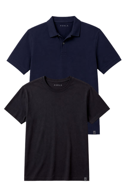 Kit - Polo Regular Fit + Camiseta Cotton Pìma
