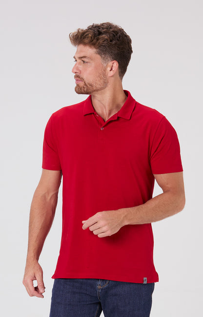 Camisa Polo Algodão - Vermelha