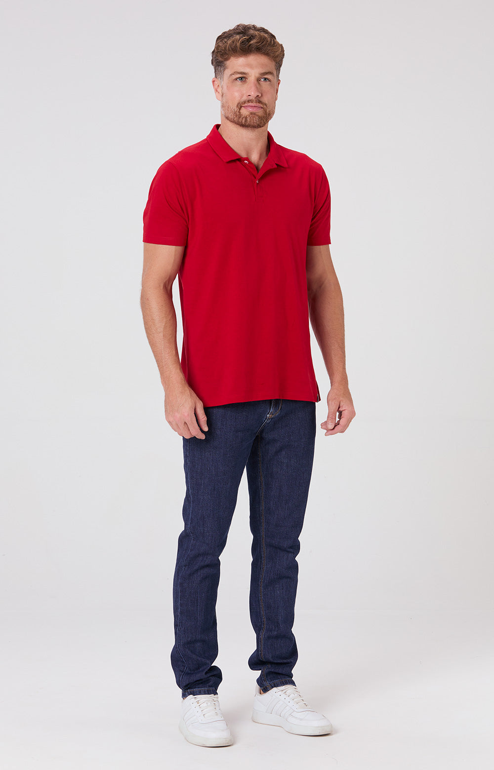 Camisa Polo Algodão - Vermelha