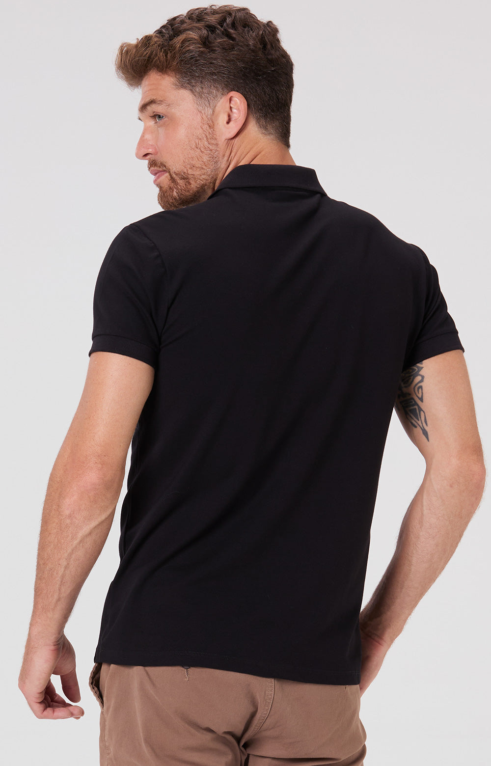 Camisa Polo Piquet Algodão Pima - Preta