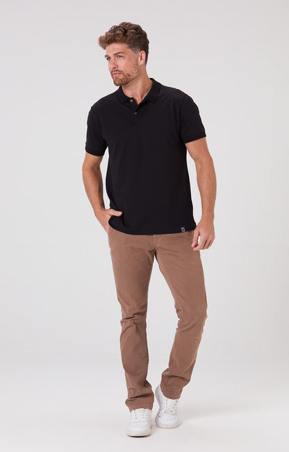 Camisa Polo Piquet Algodão Pima - Preta